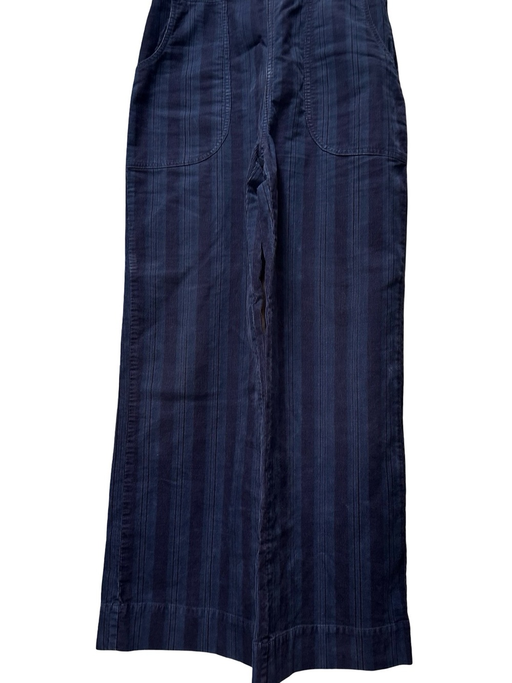 Pilcro Anthropologie Relaxed Corduroy Overalls Size 29 Blue Striped Wide Leg - Picture 4 of 16
